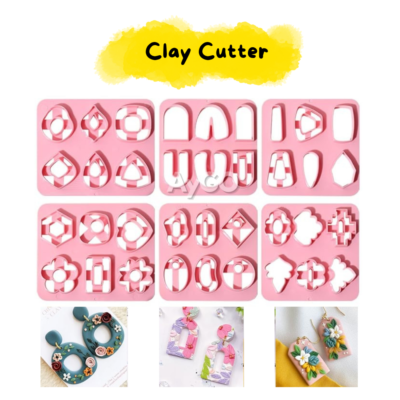 6 Shape Clay Cutter Polymer Clay Tool / Mold for Earring Jewelry / Cetakan anting / cetakan kue