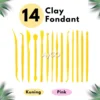 14pcs Alat Clay / Fondant Tools Alat / Set Clay