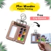Mini Palette Wooden Magnetic + Clip For Watercolor / Palette Kayu Mini Watercolor
