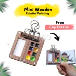 Mini Palette Wooden Magnetic + Clip For Watercolor / Palette Kayu Mini Watercolor